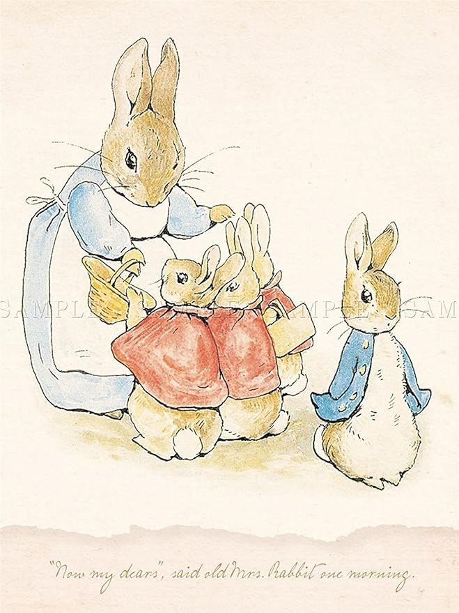 Doppelganger33 Ltd Helen Beatrix Potter Now My Dears Peter Rabbit Canvas Art Print | Amazon (US)