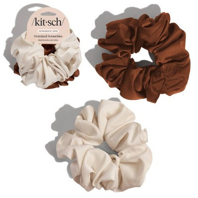 Kitsch Oversized Scrunchies - Cream & Camel | Target