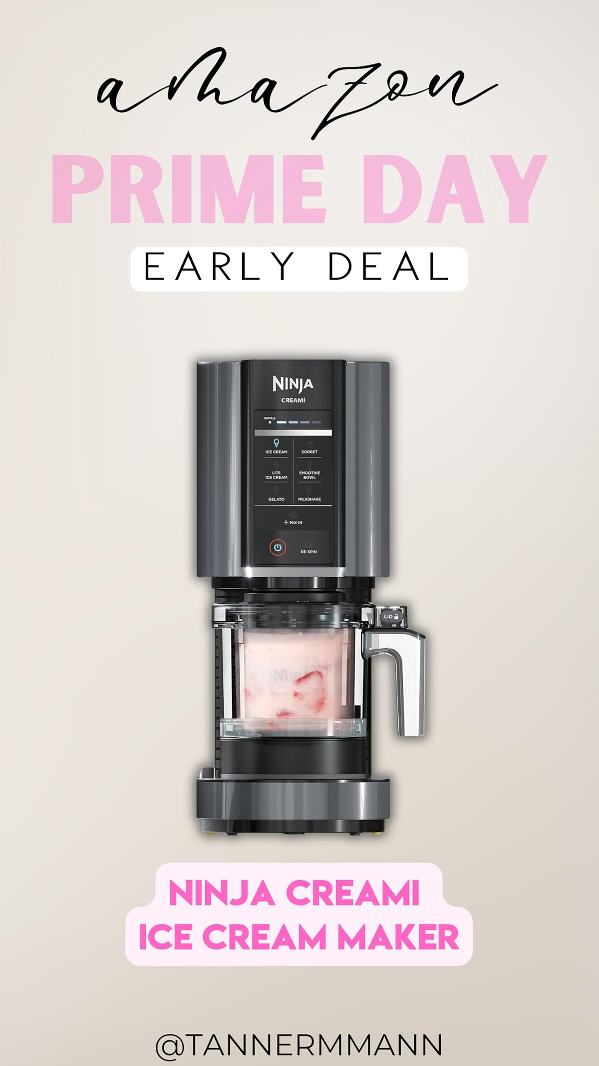 Ninja NC299AMZ CREAMi Ice Cream Maker, for Gelato, Mix-ins, Milkshakes, Sorbet, Smoothie Bowls & More, 7 One-Touch Programs, with (1) Pint Container & Lid, Compact Size, Perfect for Kids, Matte Black | Amazon (US)