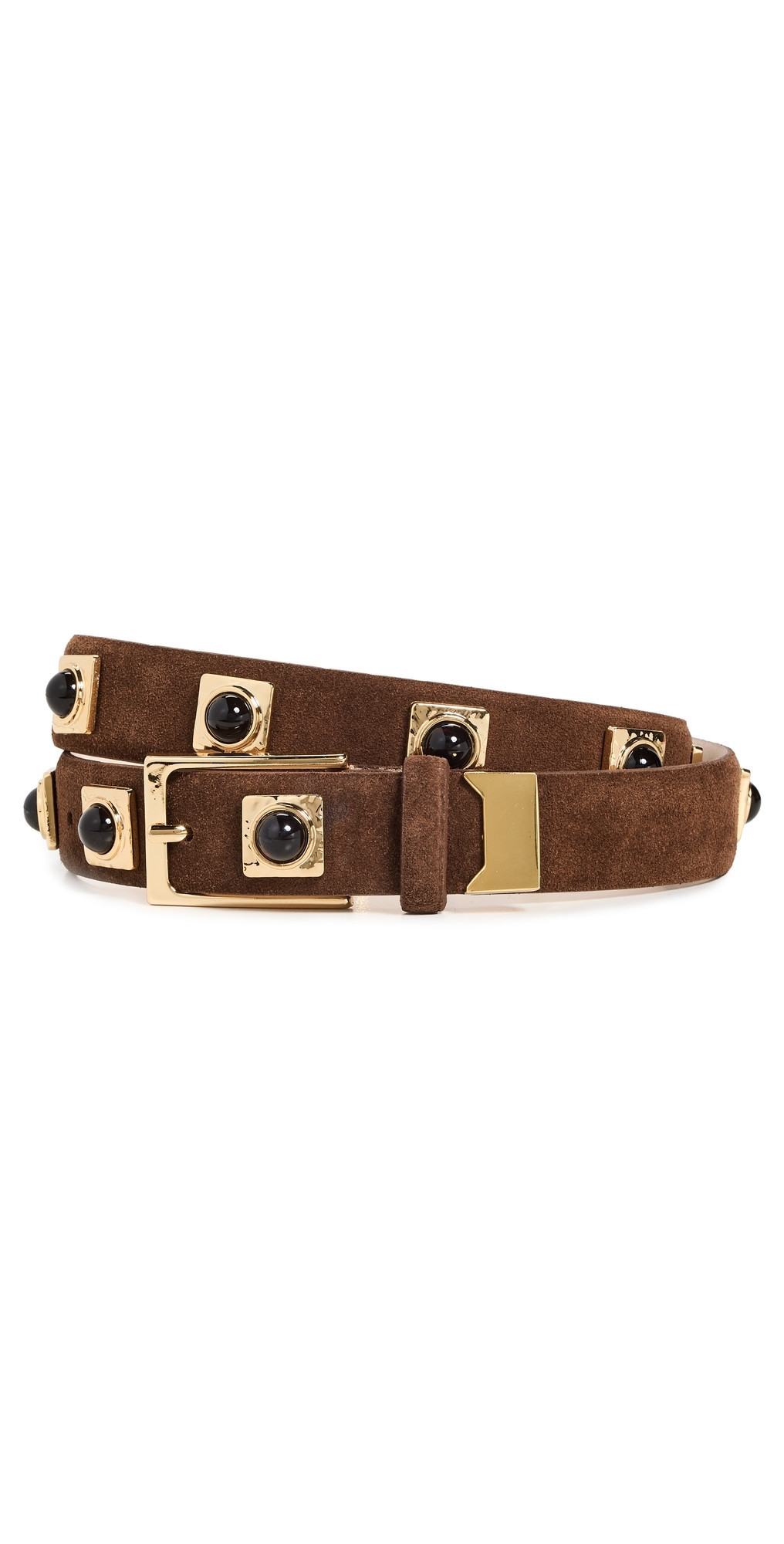 Aureum No. 2 Chocolate Suede Studded Belt Chocolate XXS | Shopbop