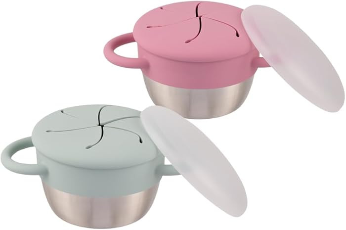 Elk and Friends Stainless Steel Snack Cups | Removable Silicone Food Catcher and Travel Lid | Spi... | Amazon (US)