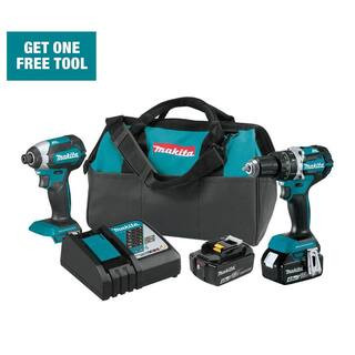 Makita 18V LXT Lithium-Ion Brushless Cordless Hammer Drill and Impact Driver Combo Kit (2-Tool) w... | The Home Depot