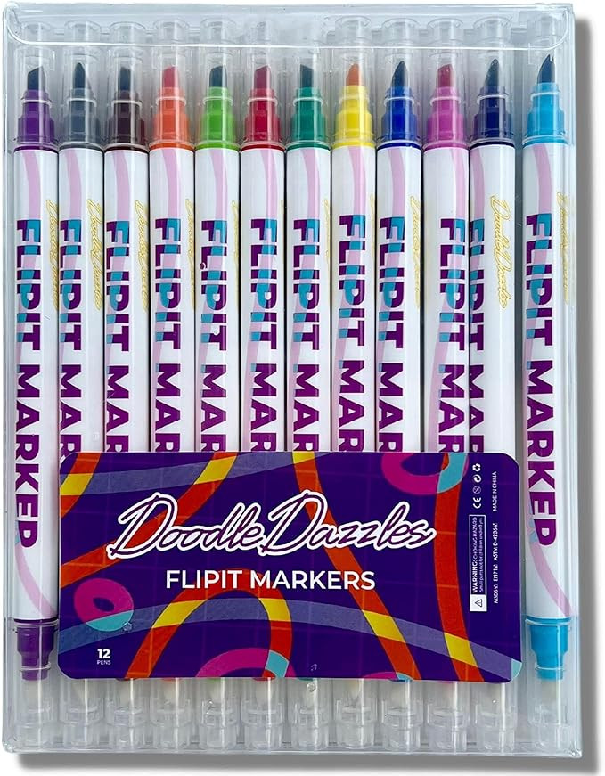 DoodleDazzles FlipIt Markers, Double Sided Color Changing Magic Markers, School Supplies Drawing,... | Amazon (US)