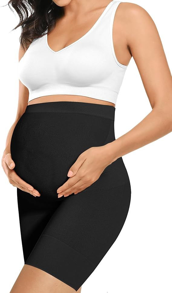 Peauty \u201cBaby Bump\u201d Seamless Maternity Shapewear, High Waisted Mid-Thigh Pregnancy Under... | Amazon (US)