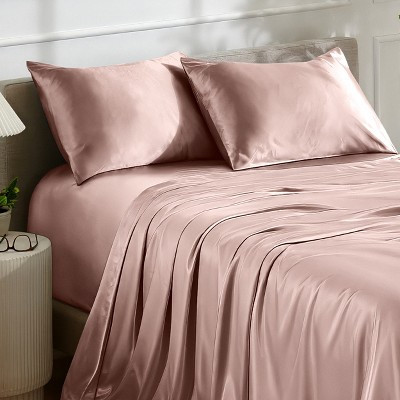 Silky-Smooth Satin Sheet Set by Bare Home - Full, Blush | Target