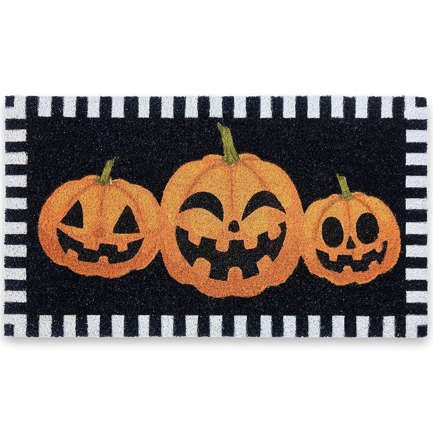 Halloween Pumpkin Outdoor Mat 30x17 Inch, Jack-O-Lantern Halloween Rug for Covered Outdoor Area, ... | Amazon (US)