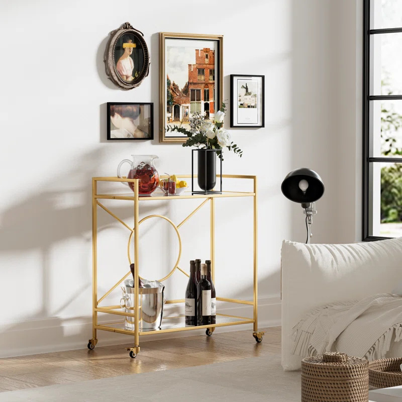 Talar Metal Bar Cart Simply Assembled with ONLY 4 Screws | Wayfair North America