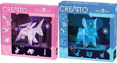 Thames & Kosmos Creatto Light-Up 3D Puzzles 2-Pack Bundle | Sparkle Unicorn & Moonlight Elephant ... | Amazon (US)