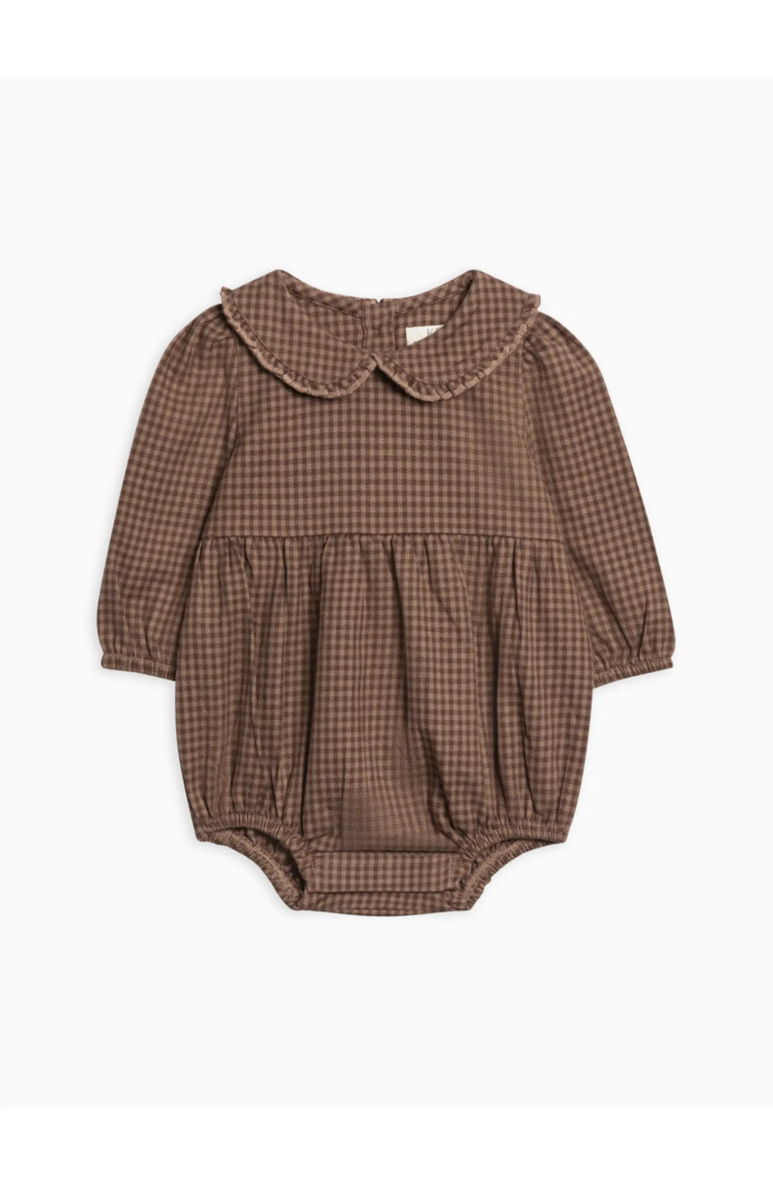 Aven Flannel Bubble Collared Romper | Nordstrom