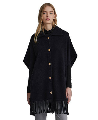 Women's Mink Eyelash Fringe Hem Cape | Macy's