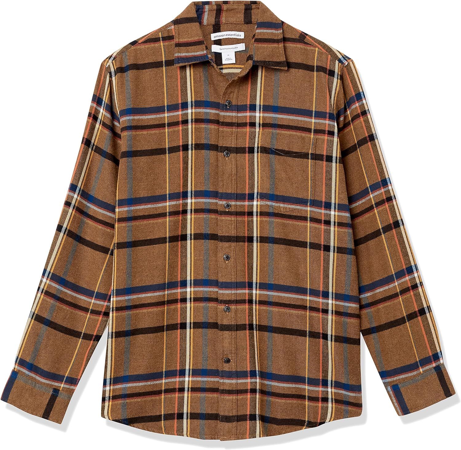 Amazon Essentials Men's Regular-Fit Long-Sleeve Flannel Shirt | Amazon (US)