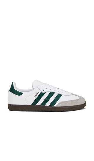 Samba Og in White, Collegiate Green, & Clear Granite | Revolve Clothing (Global)