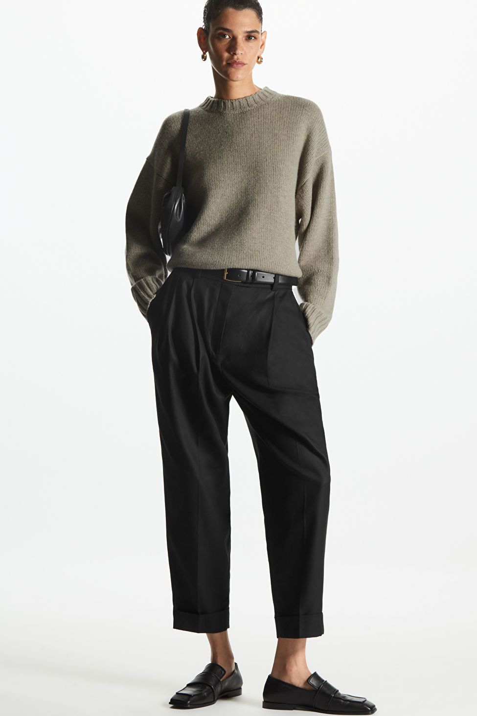 HIGH-WAISTED TAPERED TWILL TROUSERS | COS UK