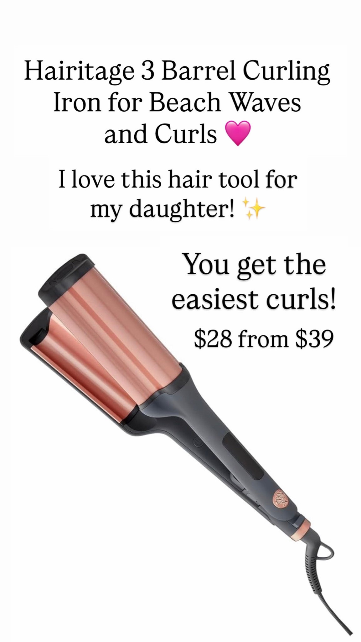 Hairitage 3 Barrel Curling Iron for Beach Waves and Curls

#LTKBeauty