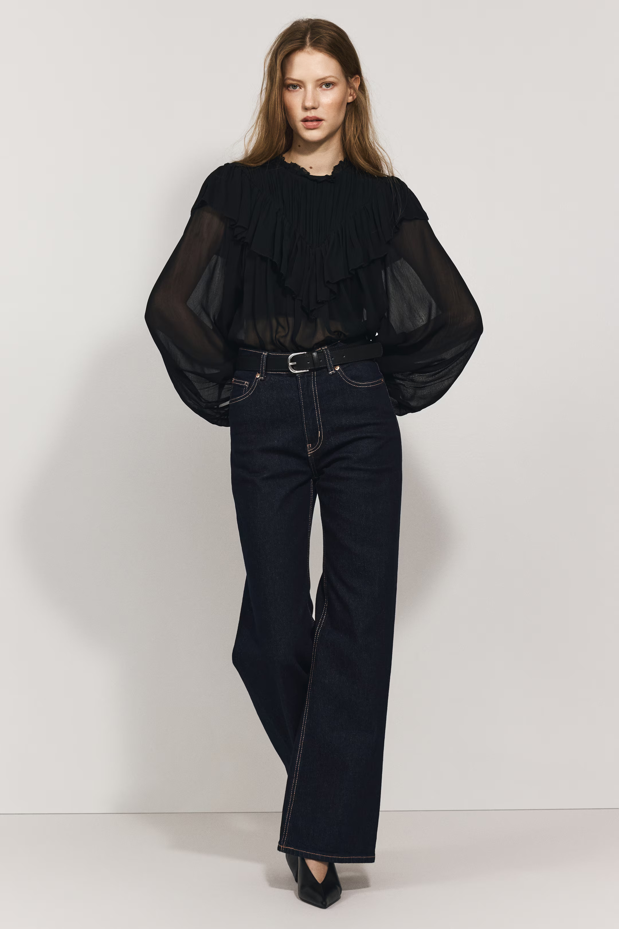 Ruffle-Trimmed Chiffon Blouse | H&M (US + CA)