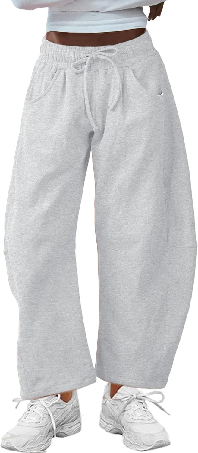 SeekMe Womens Barrel Leg Drawstring Elastic Waist Sweatpants with Pockets | Amazon (US)