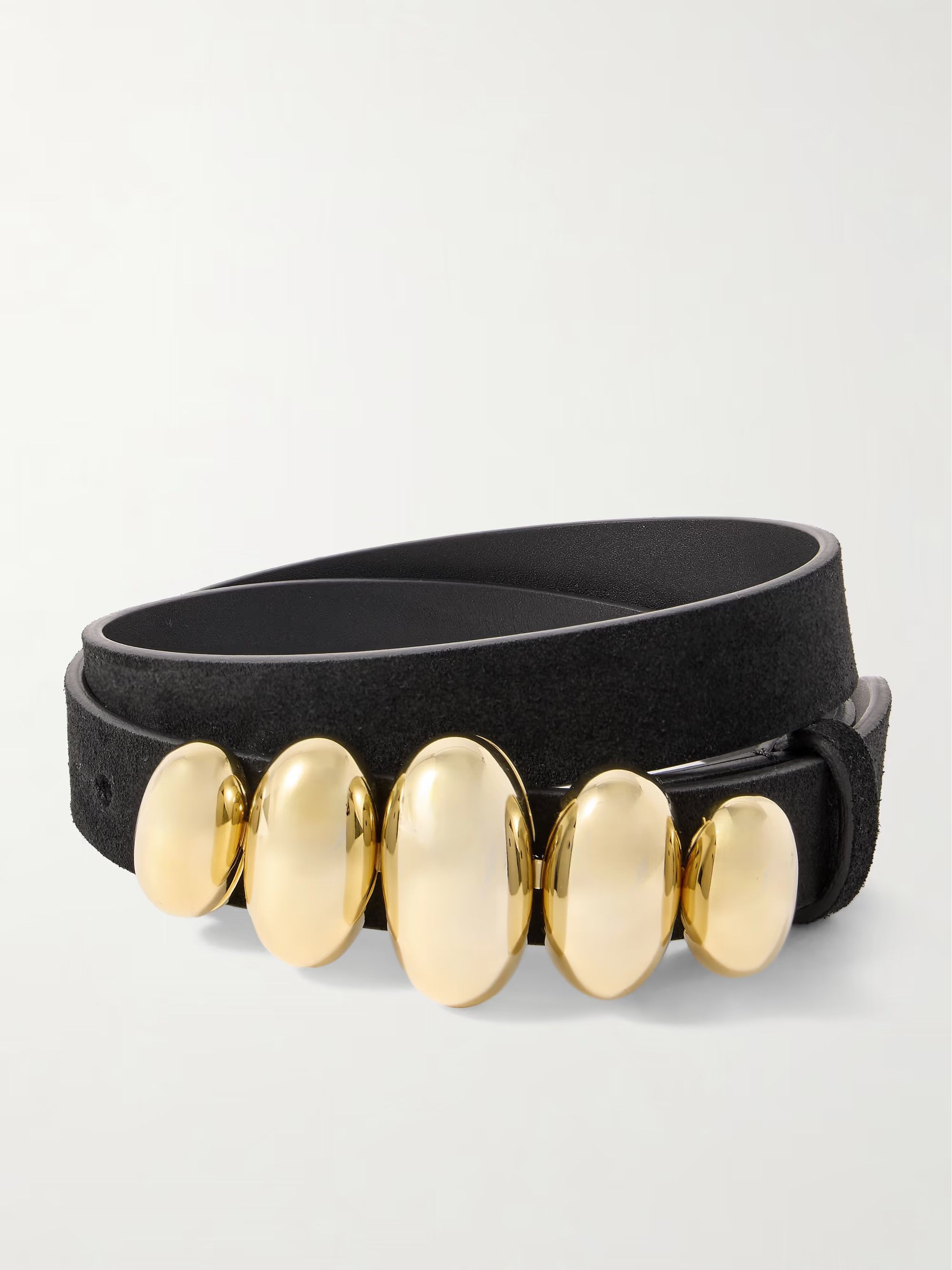 Fuzz embellished nubuck belt | NET-A-PORTER (US)