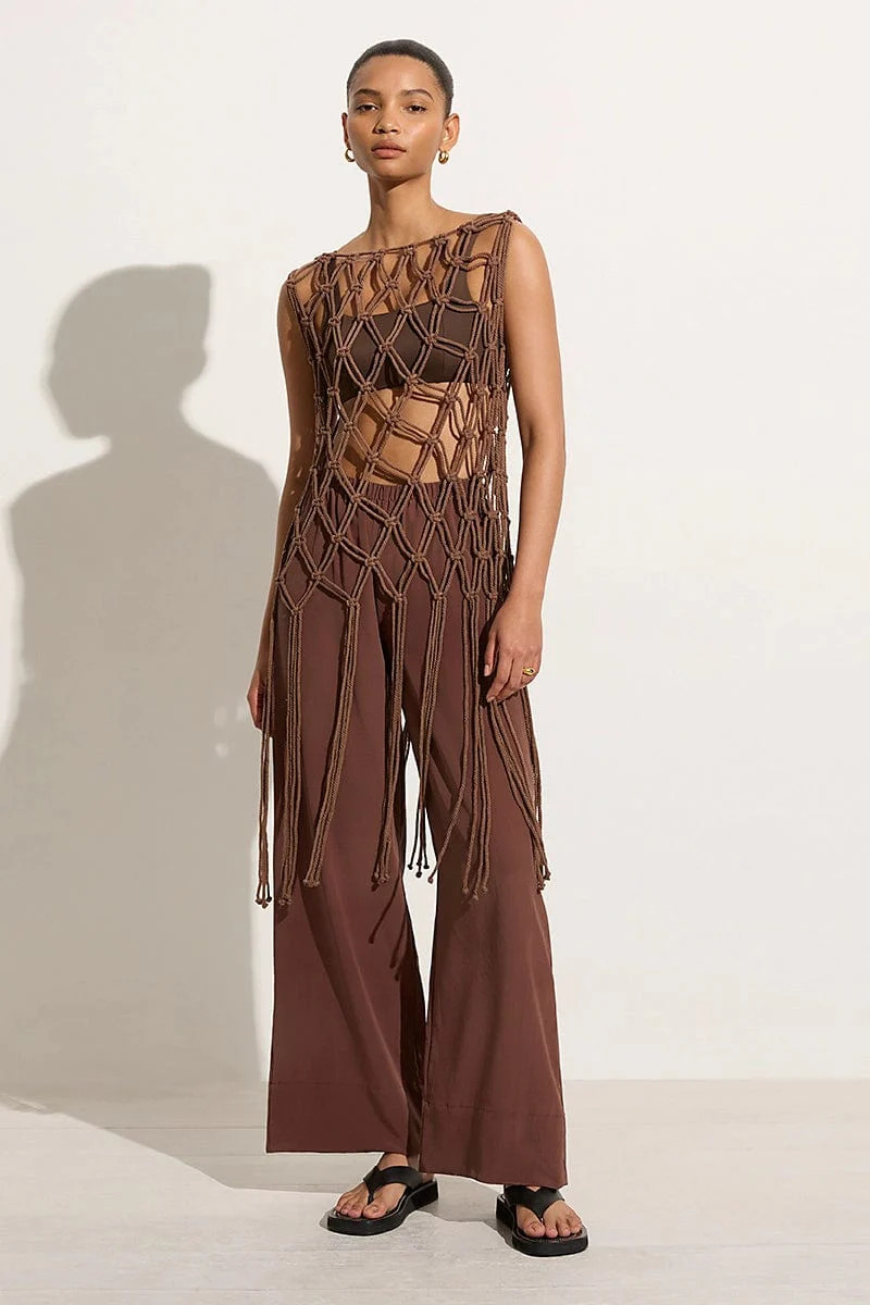 Amália Macrame Tunic Mocha - Final Sale | Faithfull (AU)