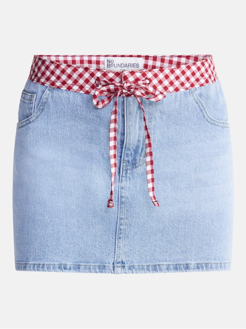 No Boundaries Game Day Denim Skirt, Women's XXS-XXL | Walmart (US)