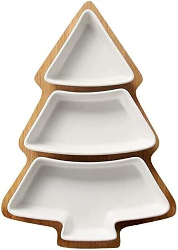 DOITOOL Christmas Ceramic Serving Dish Removable Xmas Tree Snack Appetizer Tray Dessert Platter P... | Amazon (US)