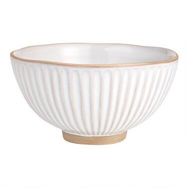 Extra Large White Reactive Glaze Noodle Serving Bowl | World Market