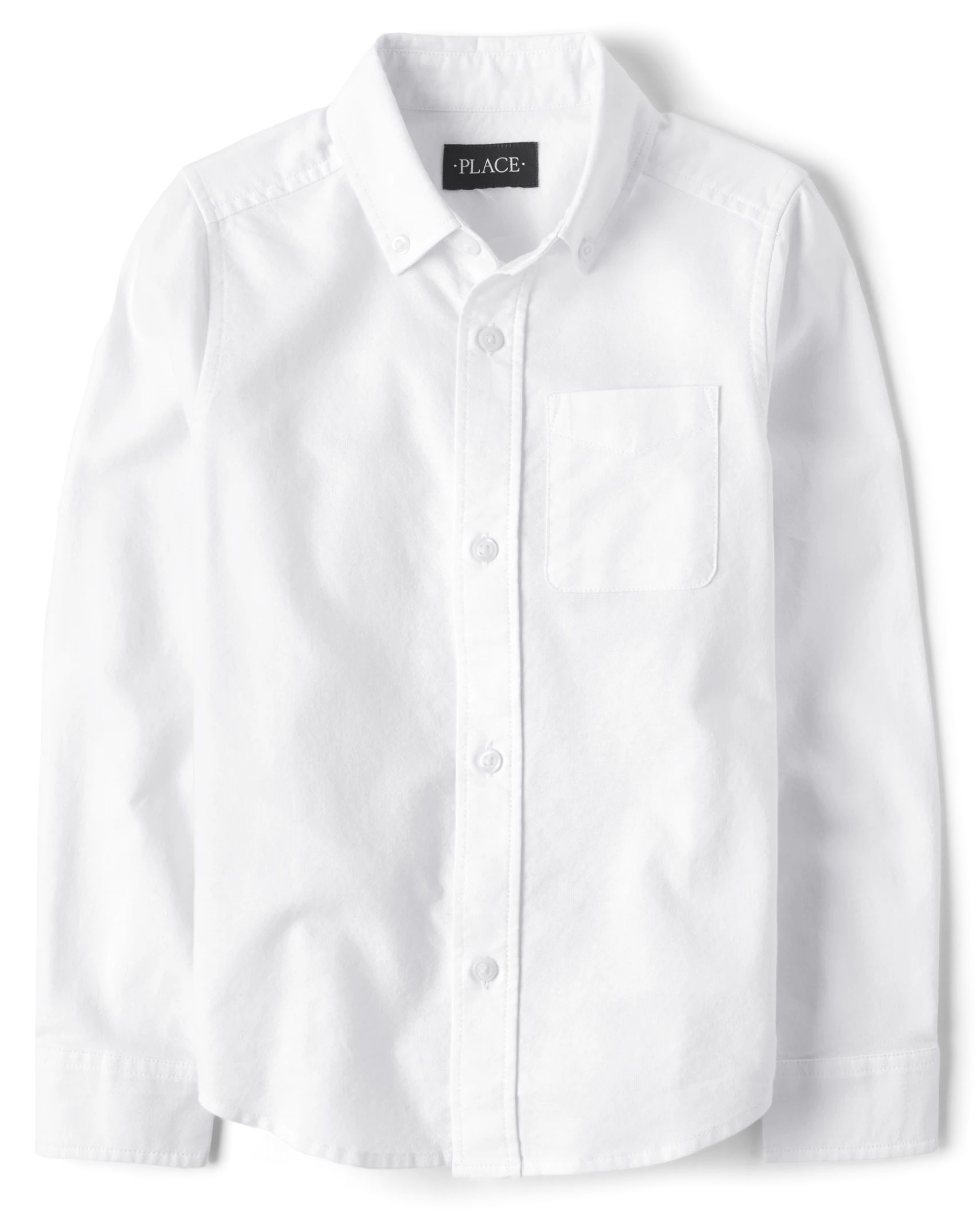 Boys Uniform Oxford Button Down Shirt - white | The Children's Place