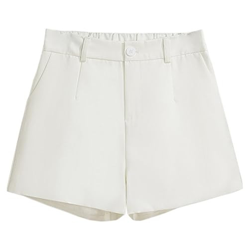 Betusline Women's High-Waisted Dressy Shorts - Business Casual Work Shorts for Summer, White, Medium | Amazon (US)