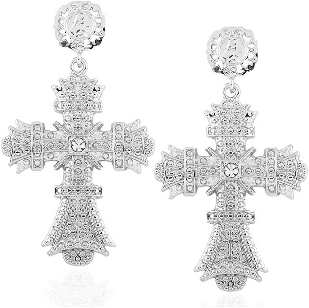 Big Cross Earrings,Color Crystal Baroque Drop Dangle Earrings for Women Teens Girls Bar Party Gif... | Amazon (US)