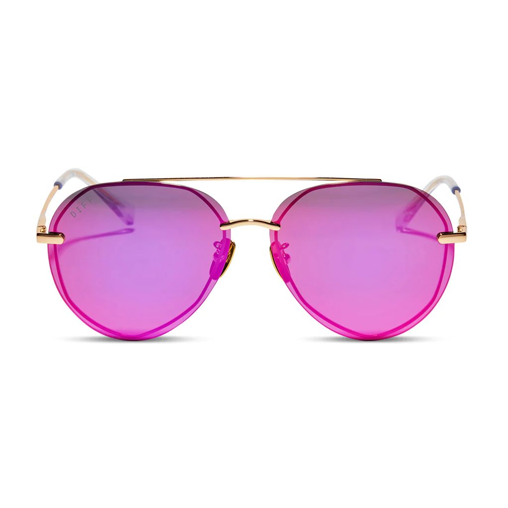 LENOX - GOLD + SUNSET MIRROR + POLARIZED SUNGLASSES | DIFF Eyewear