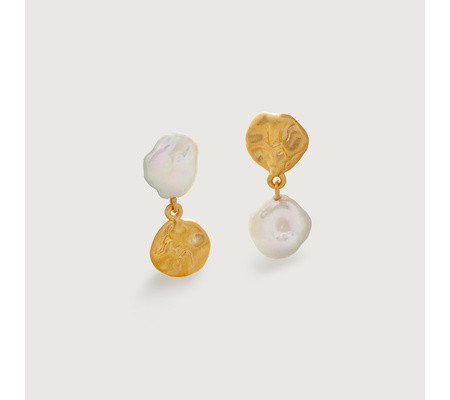 Keshi Pearl Small Drop Earrings | Monica Vinader (US)