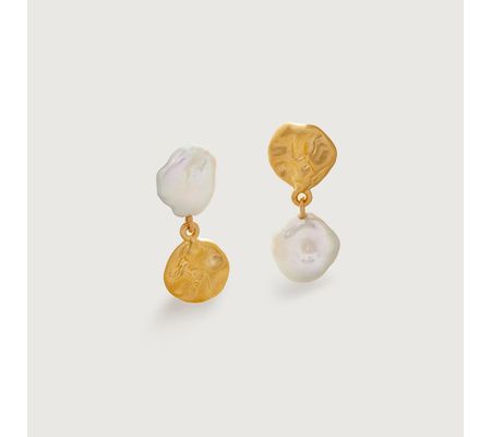 Keshi Pearl Stud Drop Earrings | Monica Vinader (Global)