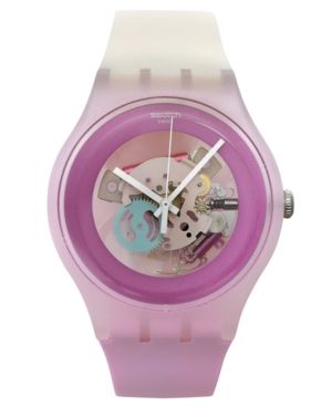 Swatch Women's Swiss Sweet Me Two-Tone Pink Silicone Strap Watch 41mm SUOP101 | Macys (US)