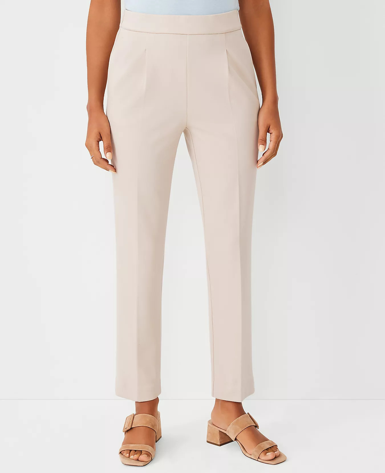 The High Waist Knit Easy Ankle Pant | Ann Taylor (US)