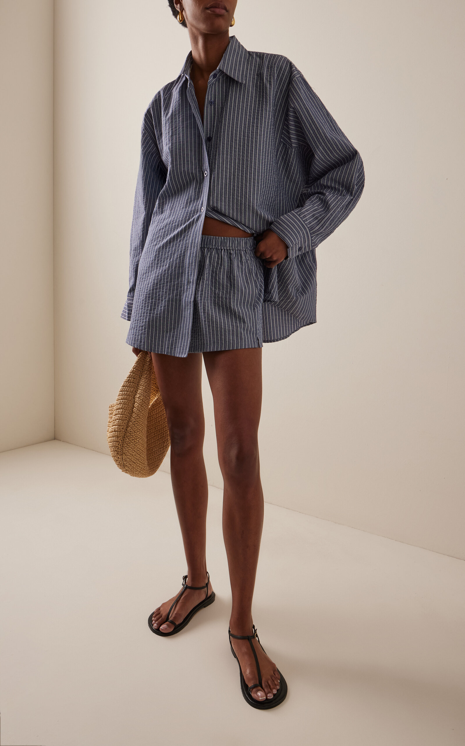 Exclusive Ime Striped Cotton-Blend Shirt | Moda Operandi (Global)