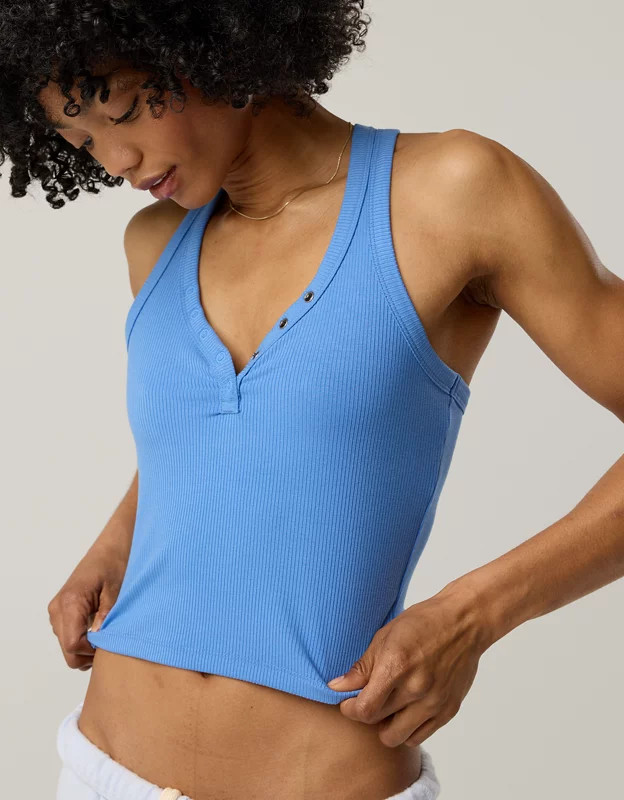 OFFLINE By Aerie Thumbs Up Heavyweight Henley Tank Top | Aerie