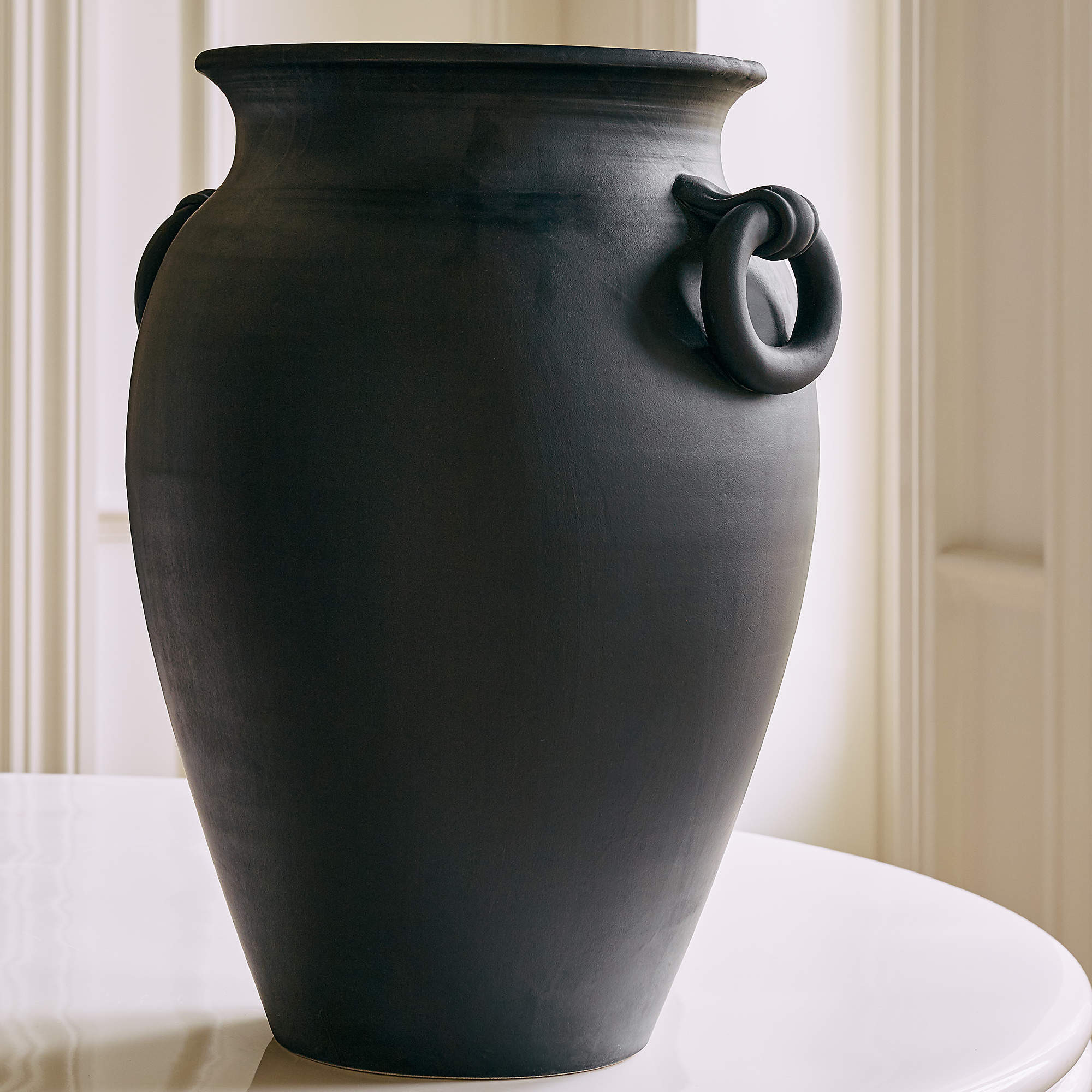 Mondovi Black Ceramic Floor Vase | CB2 | CB2