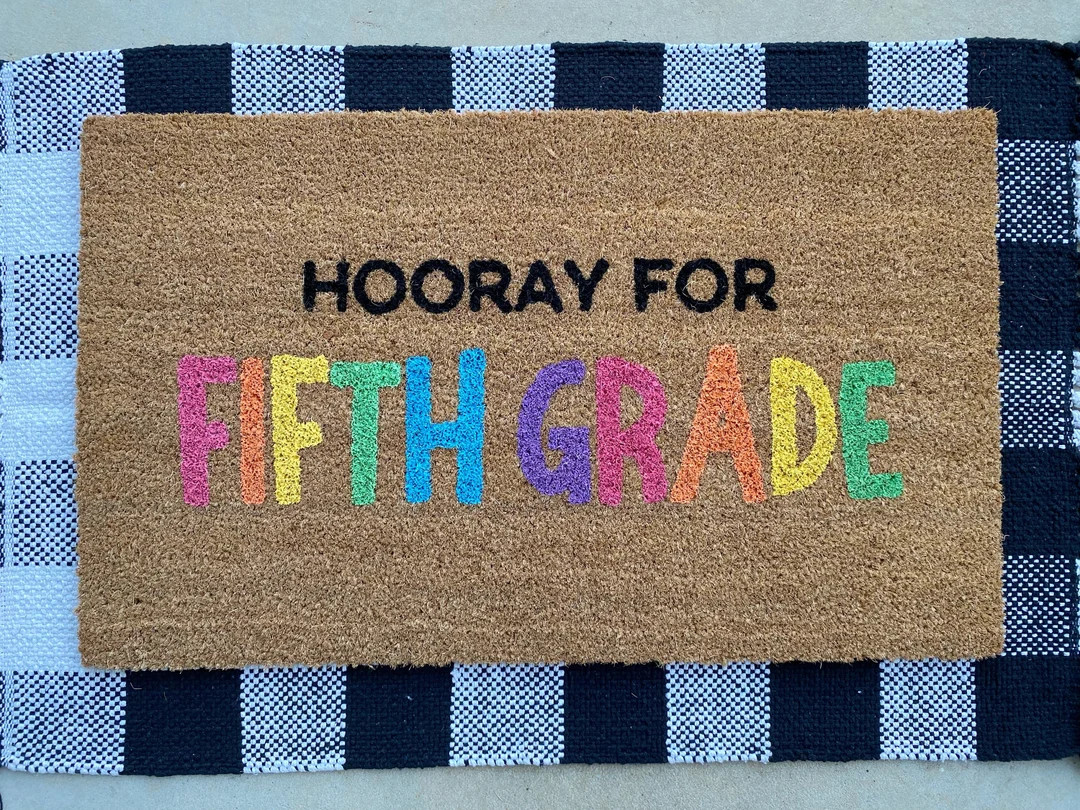 Hooray for Grade Level Doormat, Classroom Decor, Teacher Doormat, Bright Classroom Decor, Back to... | Etsy (US)
