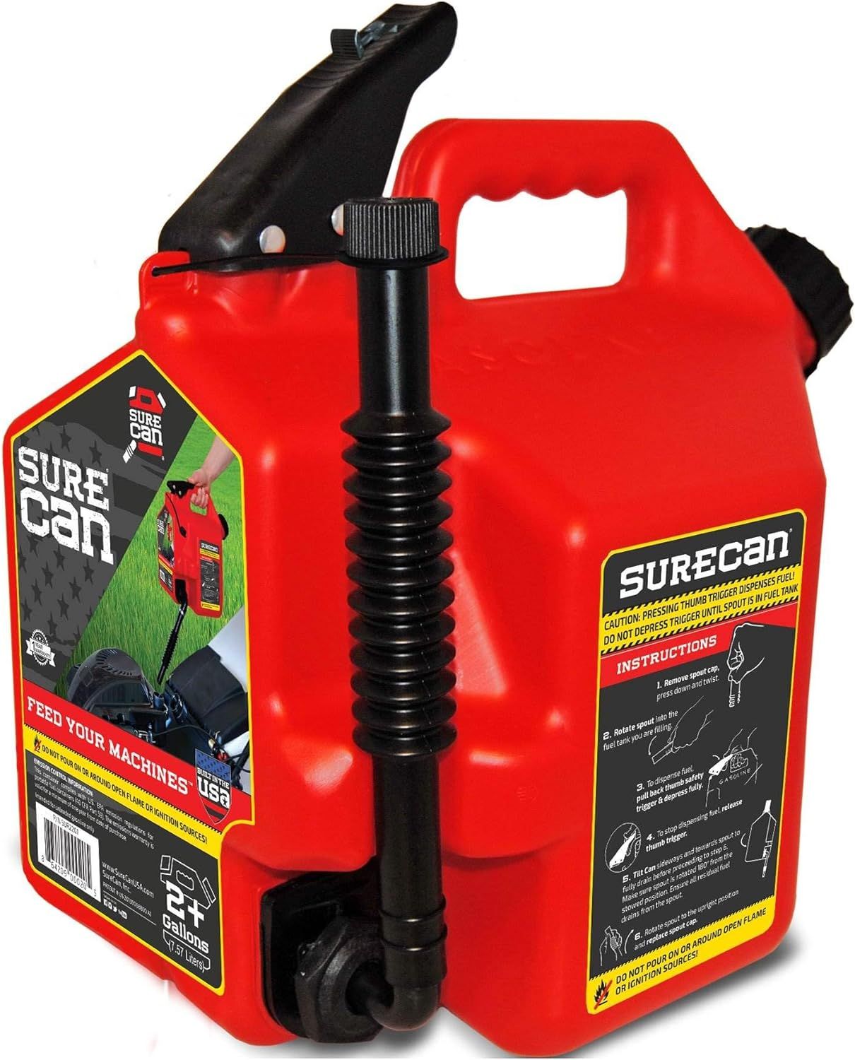 Surecan CRSUR22G1 Gasoline CAN, 2.2 Gallon, Red | Amazon (US)