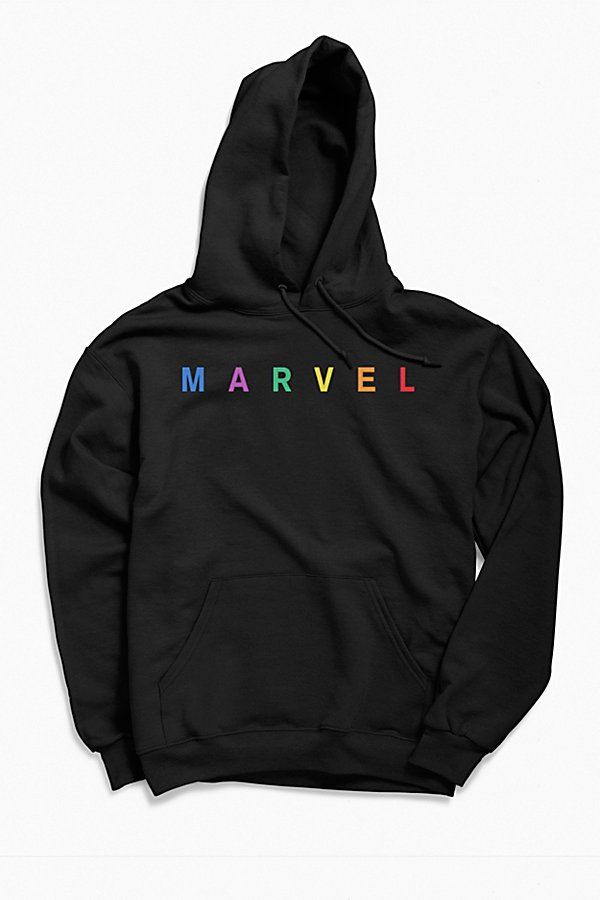 Marvel Rainbow Logo Hoodie Sweatshirt | Urban Outfitters (US and RoW)
