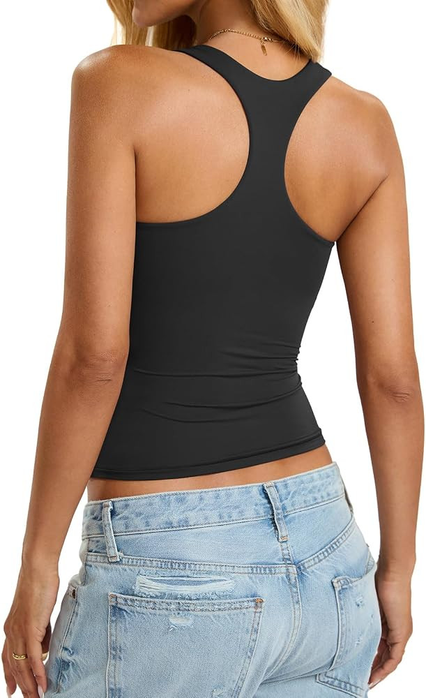 EasyGala Womens Padded Racerback Tank Tops Double Lined Built in Bra Cami     Sleeveless, Backles... | Amazon (US)