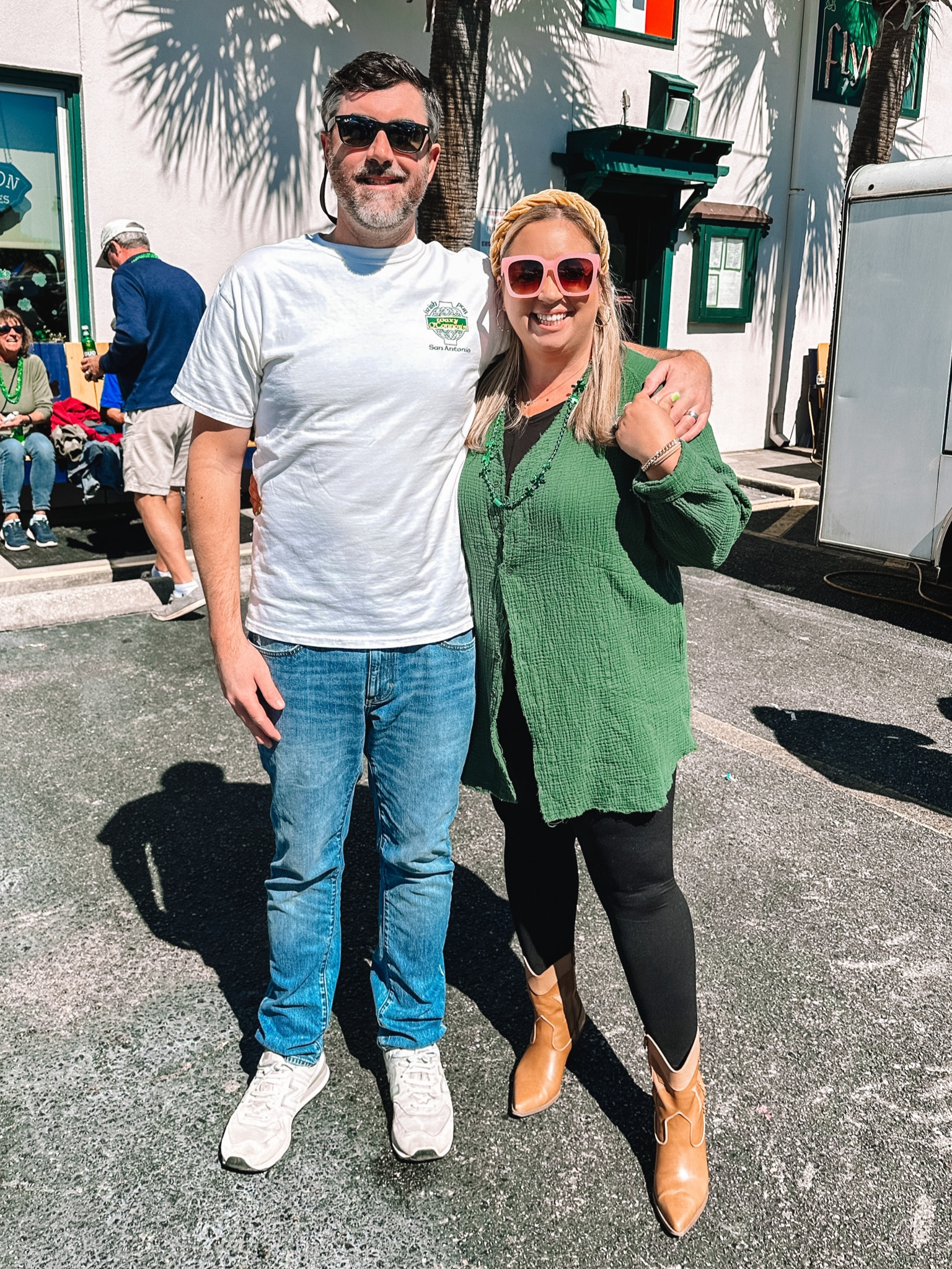 St. Paddy’s day parade! Have this amazon top in tons of colors! Can be worn so many ways, even as a cover up! And can we talk about the pink sunglasses😎I love them!! #amazon #ootd #amazonstyle 

#LTKSeasonal #LTKstyletip #LTKunder50