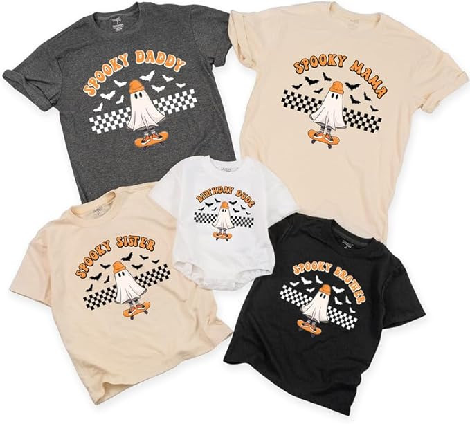 Custom Family Matching Halloween Shirts, Happy Family Birthday Spooky Halloween Shirts for Boy Gi... | Amazon (US)