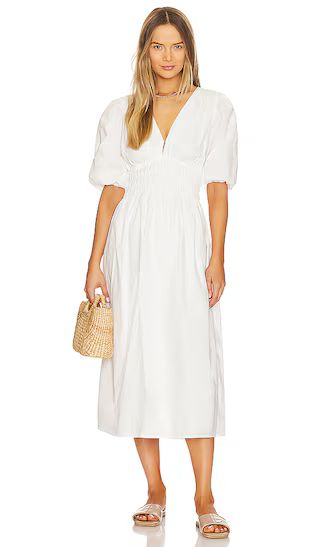 Agnata Midi Dress in White | Revolve Clothing (Global)