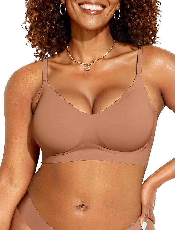 OEAK Womens Wireless Jelly Bras Comfortable Push Up Bra No Underwire Gel Bra Full Support Lift Ev... | Amazon (US)