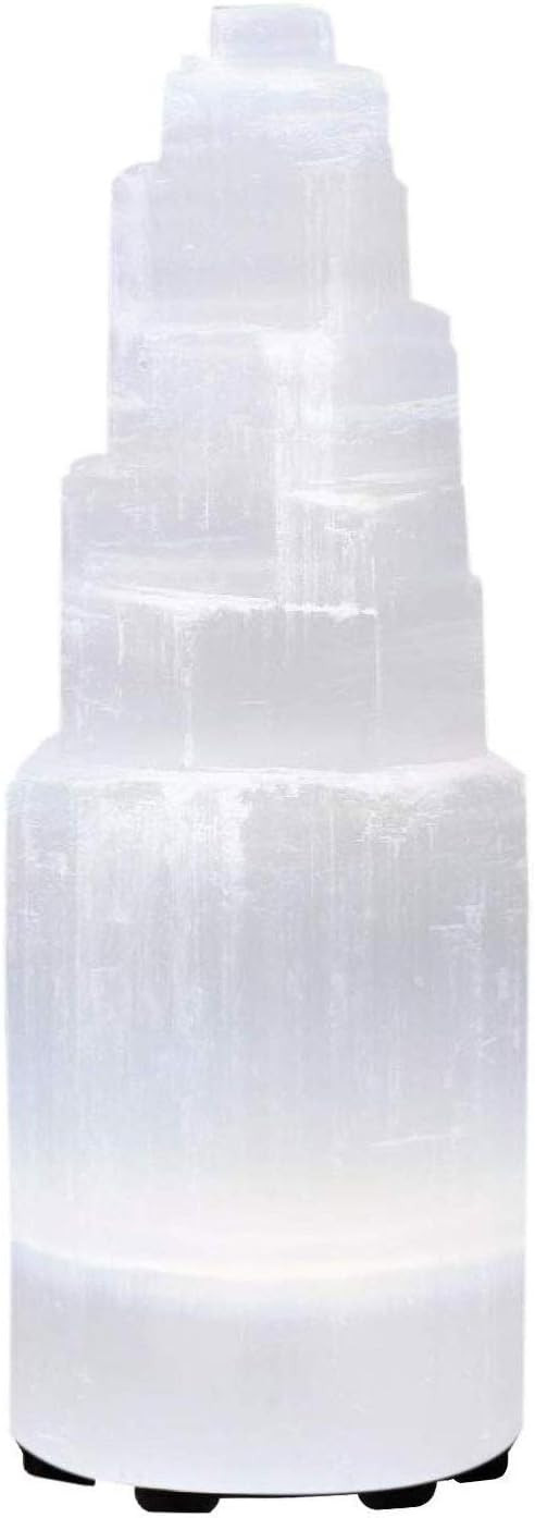 Himalayan Glow A1050 20cm Large Selenite Crystal Lamp, White | Amazon (US)