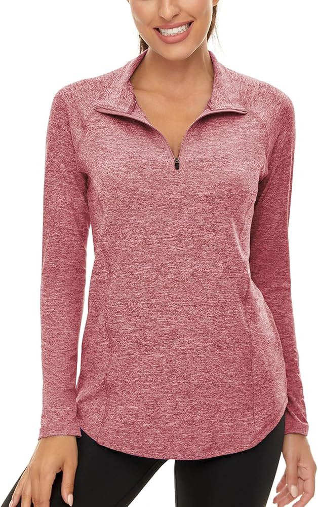 LURANEE Womens UPF 50+ Long Sleeve 1/4 Zip Pullover Athletic Hiking Running Workout Tops | Amazon (US)