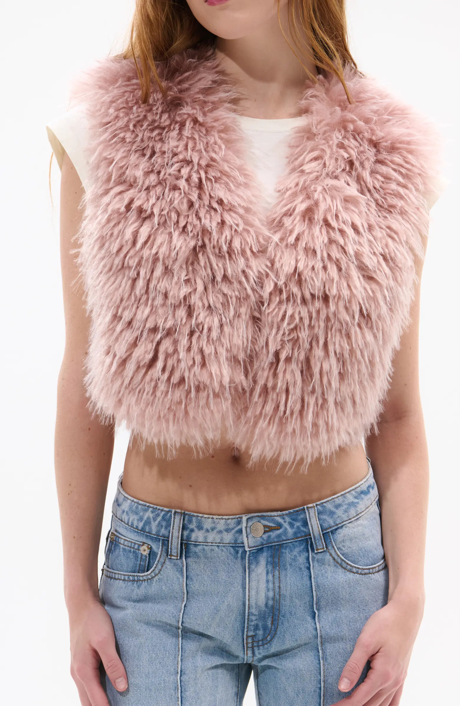 Camille Faux Fur Crop Vest | Nordstrom