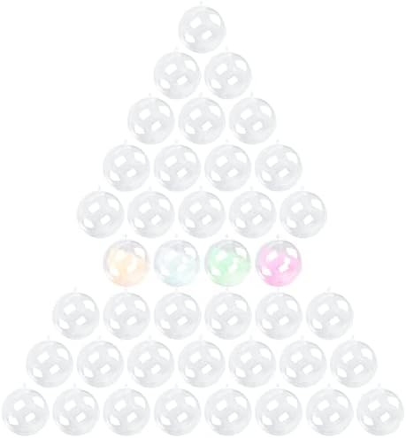 Kingrol 40 Pack 2-Inch Clear Plastic Fillable Ornaments Ball for Christmas, Wedding, Party, Home Dec | Amazon (US)