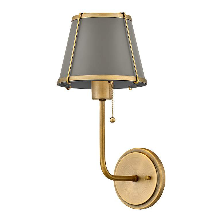 Hinkley Sconce Clarke Medium Single Light Sconce 7" Lacquered Dark Bra | Lamps Plus