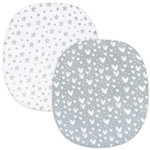 Bassinet Fitted Sheets Compatible with Graco Pack 'n-Play Dome LX Bassinet(not playard), 2 Pack, 100% Jersey Knit Cotton Sheets, Gray Print for Baby | Amazon (US)